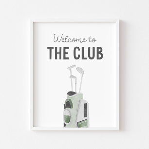 Sage green Welcome to the Club Golf Nursery Poster