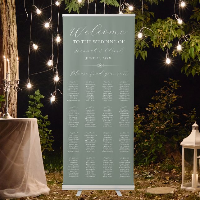 Sage Green Welcome Wedding Seating Chart Retractable Banner (Sage Green Welcome Wedding Seating Chart Retractable Banner
)