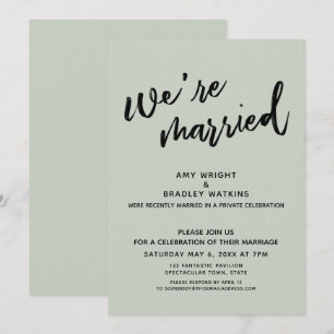 Sage Green We're Married Post-Wedding Reception Invitation