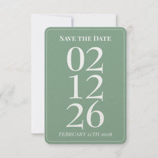 Sage Green Whimsical Wedding Save the Date Card