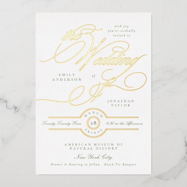 Sage Green White Elegant Calligraphy Wedding Gold (Front)