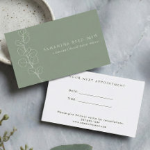 Sage Green White Eucalyptus Therapist Appointment 