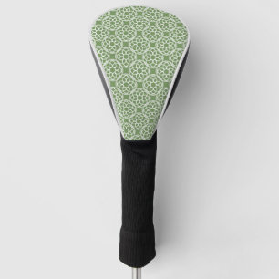 Sage Green White Geometric Seamless Pattern Golf Head Cover