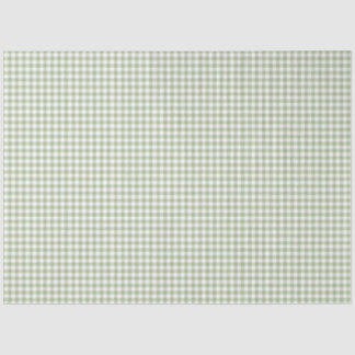Sage Green & White Gingham Pattern Tissue Paper