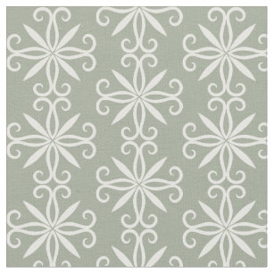 Sage green white pattern fabric