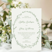 Sage Green White Rustic Wildflower Wreath Wedding
