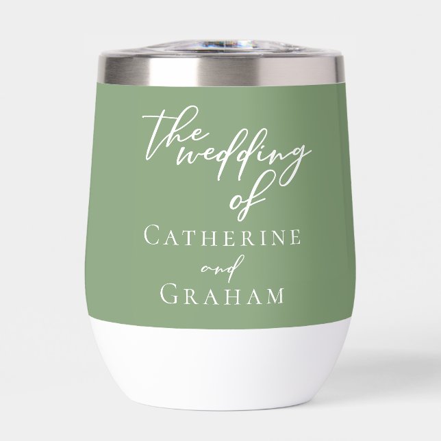 Sage Green White Typography Custom Wedding (Front)