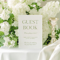 Sage Green & White Wedding Guest Book Sign