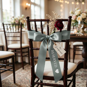Sage Green & White wedding Reserved Satin Ribbon