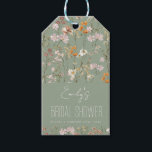 Sage Green Wildflower Boho Bridal Shower In Bloom Gift Tags<br><div class="desc">Looking for the perfect gift tag to add a special touch to your bridal shower gift? Our Wildflower Bridal Shower Gift Tag is the perfect choice! Featuring delicate illustrations of colourful wildflowers and a charming handwritten message, this gift tag adds a touch of whimsy and beauty to any present. Made...</div>
