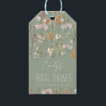 Sage Green Wildflower Boho Bridal Shower In Bloom Gift Tags<br><div class="desc">Looking for the perfect gift tag to add a special touch to your bridal shower gift? Our Wildflower Bridal Shower Gift Tag is the perfect choice! Featuring delicate illustrations of colourful wildflowers and a charming handwritten message, this gift tag adds a touch of whimsy and beauty to any present. Made...</div>