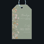 Sage Green Wildflower Boho Bridal Shower Thank You Gift Tags<br><div class="desc">Express heartfelt thanks with our Wildflower Boho Bridal Shower Thank You Gift Tags. Featuring a charming wildflower design, these tags convey gratitude for celebrating the blooming love during the bridal shower. The "In Bloom" theme adds a touch of natural beauty and romance to every tag, creating a cohesive and meaningful...</div>