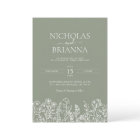 Sage Green Wildflower Boho Wedding Modern Monogram