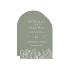 Sage Green Wildflower Boho Wedding Modern Monogram