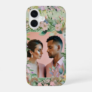 Sage Green Wildflower Elegance Wedding Photo iPhone 16 Case