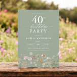 Sage Green Wildflower Floral 40th Birthday Invitation<br><div class="desc">Celebrate in style with a garden floral calligraphy 40th birthday invitation, perfect for a milestone event. Featuring vibrant floral designs and elegant calligraphy, this invitation sets a whimsical yet sophisticated tone for your celebration. The lush garden theme blends natural beauty with graceful typography, creating a timeless and inviting look. Ideal...</div>