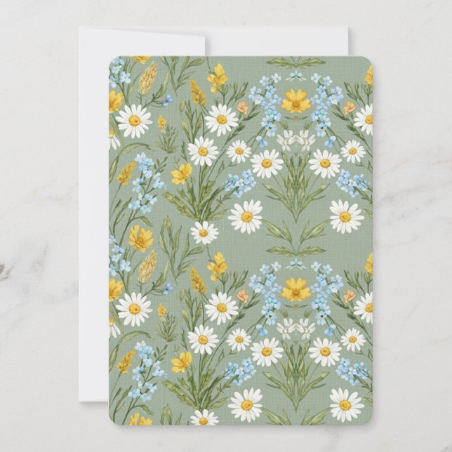 Sage Green Wildflower Holiday Card (Front)
