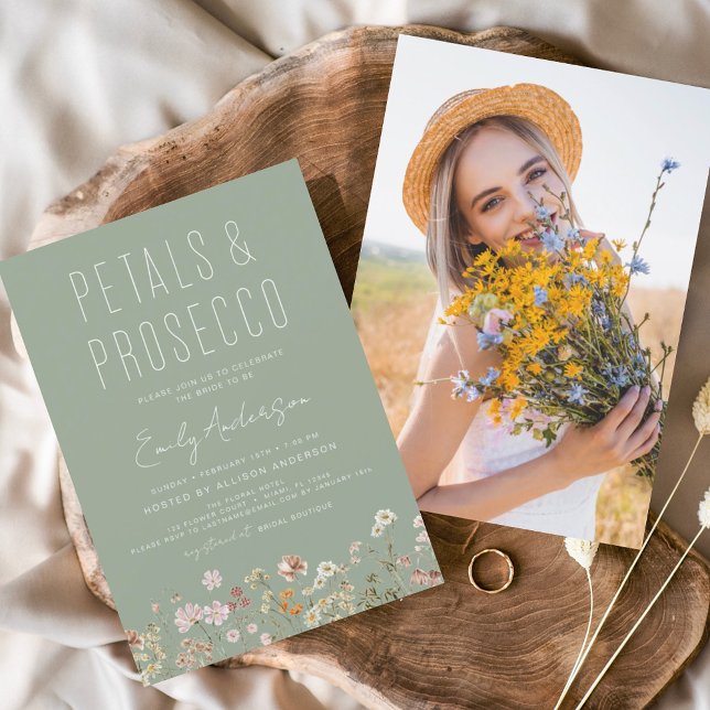 Sage Green Wildflower Petals & Prosecco Photo (Creator Uploaded)