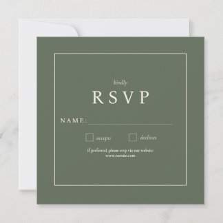 Sage Green Wildflower RSVP Card