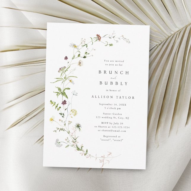Sage Green Wildflower Rustic Boho Bridal Shower Invitation (Creator Uploaded)