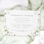 Sage Green Wildflower Rustic Boho Rehearsal Dinner Invitation<br><div class="desc">Elegant delicate watercolor wildflower wreath frames your event details. Pastel palettes of soft yellow,  off white,  sage green,  dusty rose,  blush pink,  burgundy,  and botanical greenery,  simple and romantic. Great floral wedding rehearsal dinner invitations for modern rustic wedding,  country garden wedding,  and boho wedding in spring and summer.</div>
