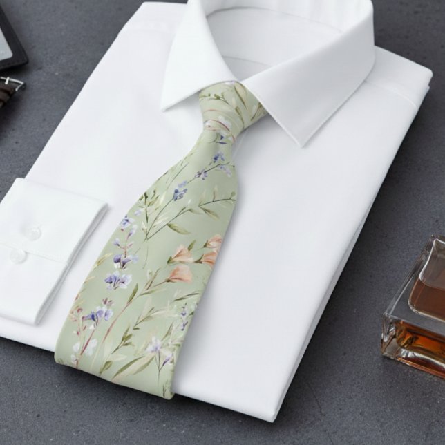 Sage Green Wildflower  Tie (Creator Uploaded)