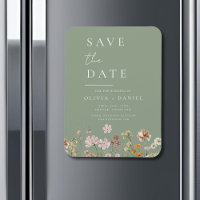Sage Green Wildflowers Boho Save the Date