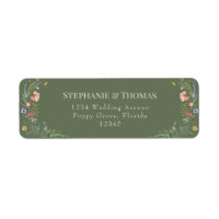 Sage Green Wildflowers Return Address Label