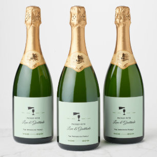 Sage Green Wine Bottle Label Thanksgiving