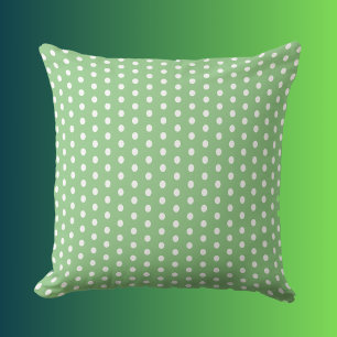 Sage Green with Polka Dots white Cushion