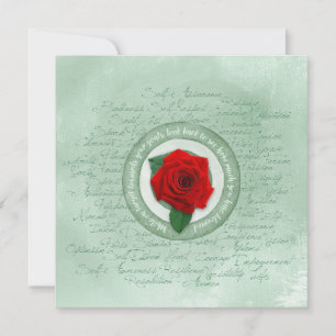 Sage Green with Red Rose Empowerment Quote
