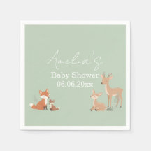 Sage Green Woodland Animal Baby Shower 