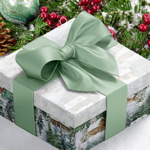 Sage Green Woodland Satin Ribbon