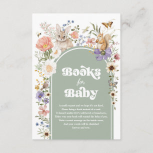 Sage Green Woodland Wildflower Books for Baby Enclosure Card