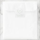 Sage Green Wreath Monogram Elegant Wedding Square Sticker<br><div class="desc">Elegant wedding favour stickers featuring a clean and timeless design with your monogram inside of a wreath crest along with the message "love and thanks" and your names.</div>