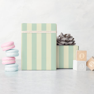 Sage Green & Yellow Stripes Wrapping Paper