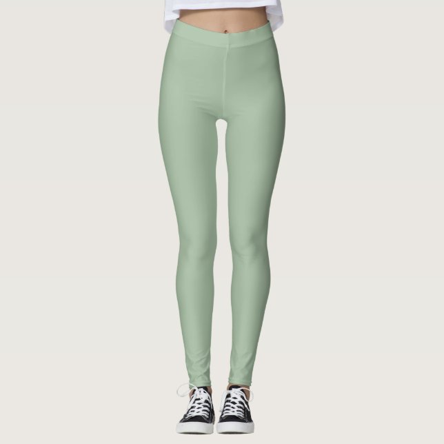 Sage Green Yoga Leggings (Front)