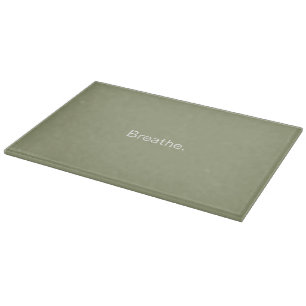 Sage green, Zen Yoga Glass Cutting Board 15"x11"