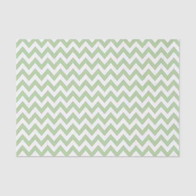 Sage Green ZigZag / Chevron Pattern Tissue Paper (Front)