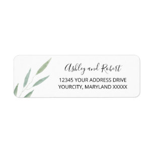 Sage Greenery Botanical Wedding Return Address