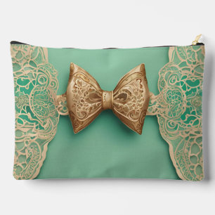 Sage Greenery Bow Tie AI art Accessory Pouch