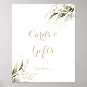 Sage Greenery Eucalyptus Gold Cards and Gifts Sign