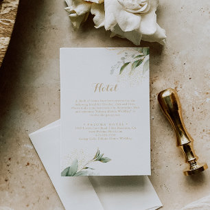 Sage Greenery Eucalyptus Gold Hotel Enclosure Card