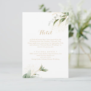 Sage Greenery Eucalyptus Gold Hotel Enclosure Card