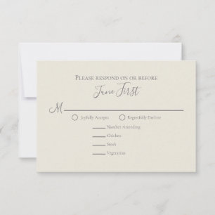 Sage Greenery Foliage Wedding Meal Choice RSVP Card