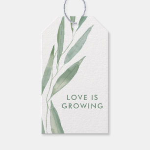 Sage Greenery Love is Growing Tags, Wedding Favour Gift Tags