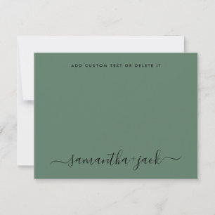 Sage Greenery Stylish Script Elegant Minimalist Card