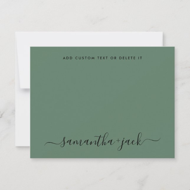 Sage Greenery Stylish Script Elegant Minimalist Card (Front)