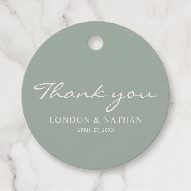 Sage Greenery Wedding  Favour Tags (Front)