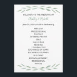 Sage Greenery Wedding Program, Botanical Program Programme<br><div class="desc">This beautiful wedding stationery suite features sage greenery paired with modern typefaces. The original watercolor creates an elegant look for your special day. Coordinating items available.</div>